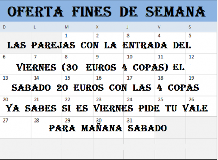 Ofertas Fines de Semana